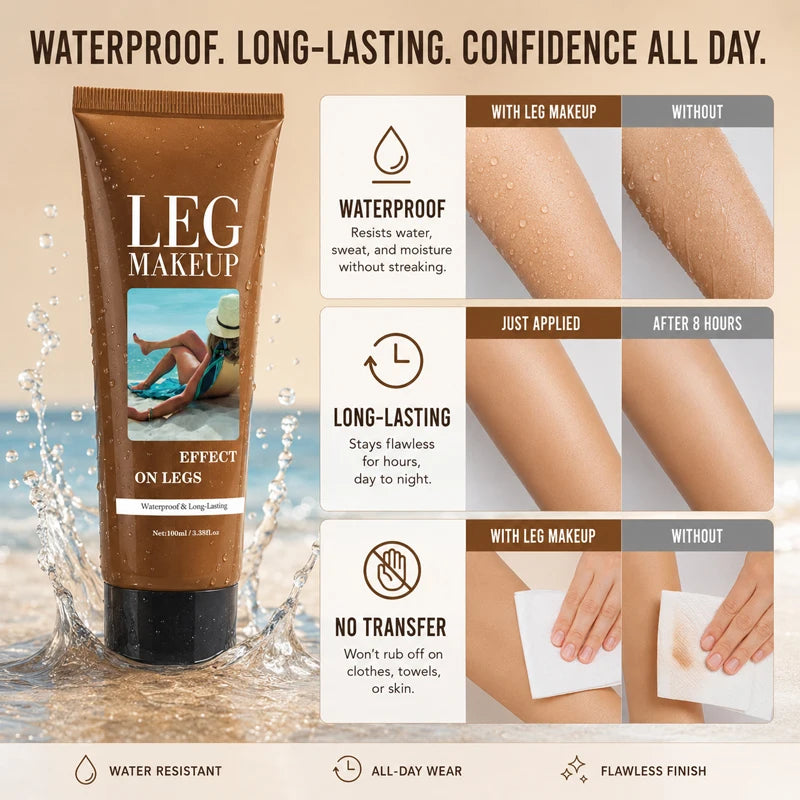 LegAura™ Bronzed Waterproof Body Veil – Full Coverage Leg Concealer Cream for Flawless, Smooth & Naturally Glowing Legs