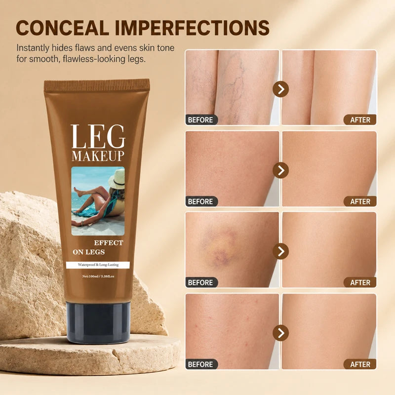 LegAura™ Bronzed Waterproof Body Veil – Full Coverage Leg Concealer Cream for Flawless, Smooth & Naturally Glowing Legs