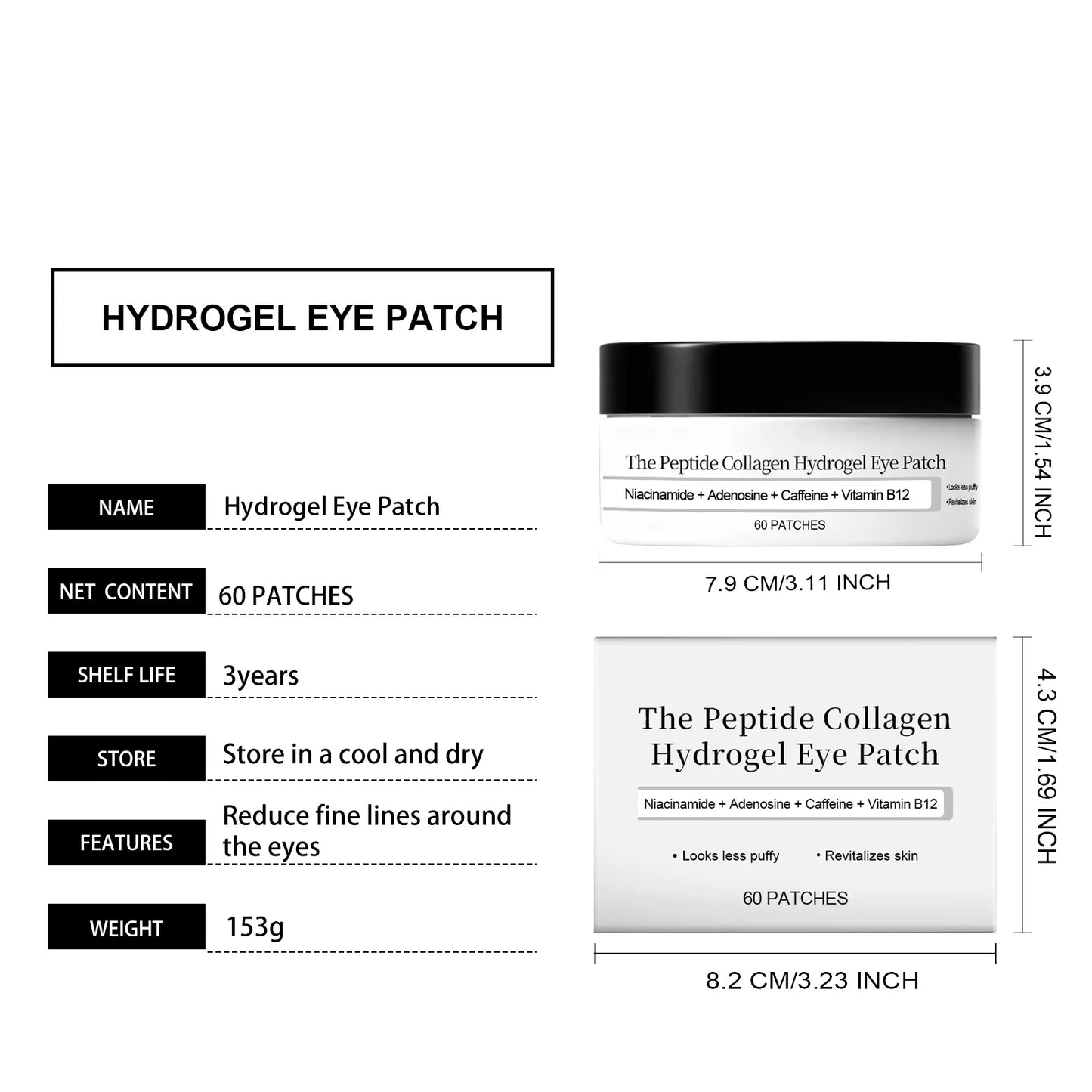 Peptide Collagen Hydrogel Eye Patch