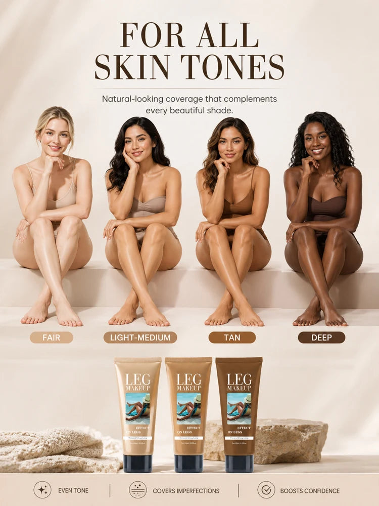 LegAura™ Bronzed Waterproof Body Veil – Full Coverage Leg Concealer Cream for Flawless, Smooth & Naturally Glowing Legs
